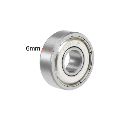 Harfington Uxcell Deep Groove Ball Bearing Metric Double Shielded Chrome Steel ABEC1 Z1 Level