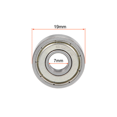 Harfington Uxcell Deep Groove Ball Bearing Metric Double Shielded Chrome Steel ABEC1 Z1 Level