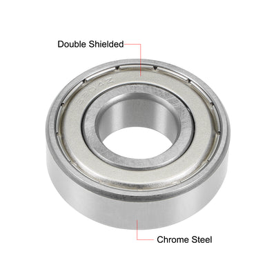 Harfington Uxcell Deep Groove Ball Bearing Double Shielded Chrome Metric Bearings P0 Z1