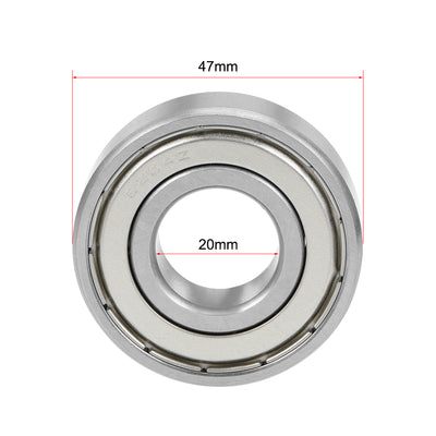 Harfington Uxcell Deep Groove Ball Bearing Double Shielded Chrome Metric Bearings P0 Z1