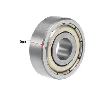 Harfington Uxcell Deep Groove Ball Bearing Metric Double Shielded Chrome Steel ABEC1 Z1 Level