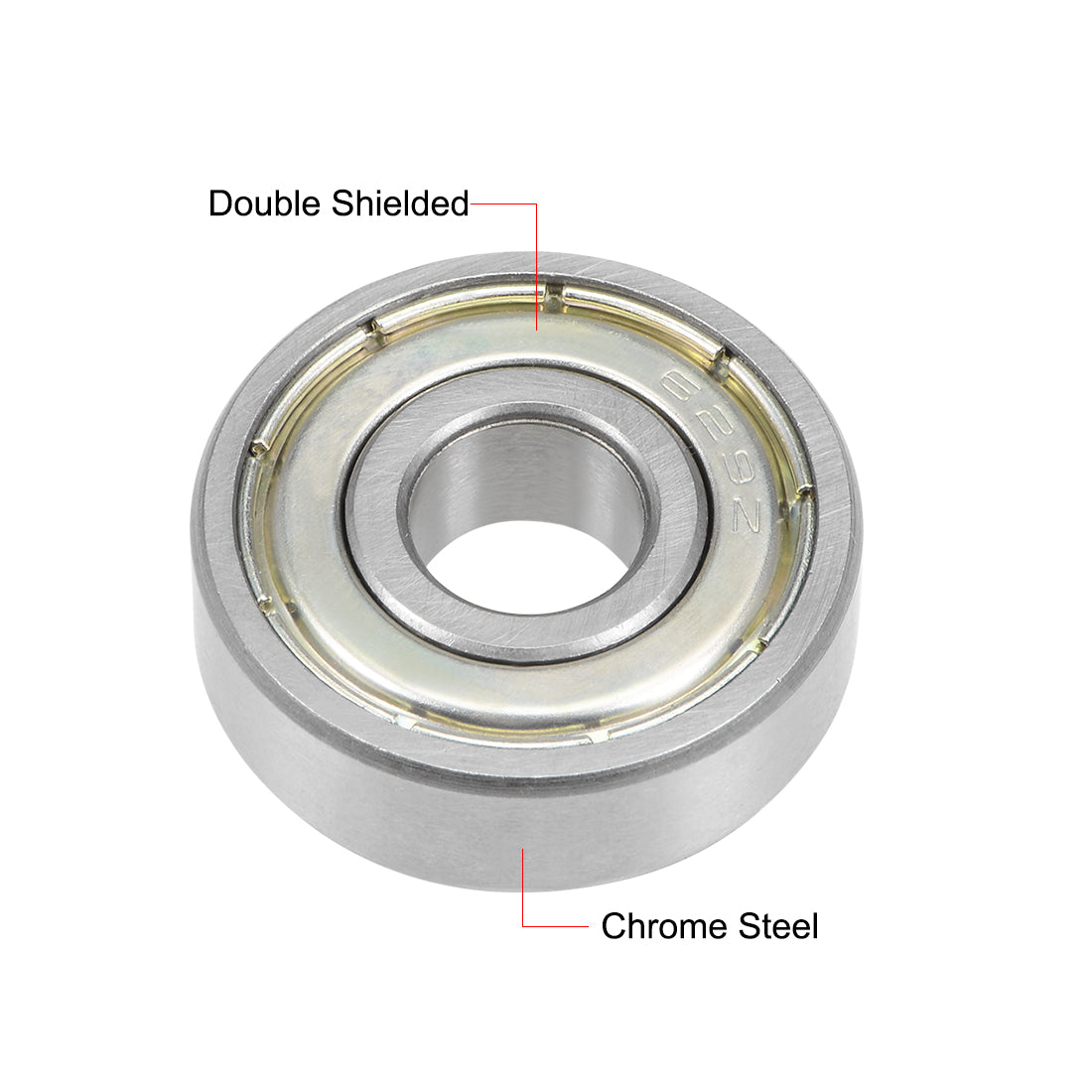 uxcell Uxcell Deep Groove Ball Bearing Metric Double Shielded Chrome Steel ABEC1 Z1 Level