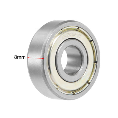 Harfington Uxcell Deep Groove Ball Bearing Metric Double Shielded Chrome Steel ABEC1 Z1 Level