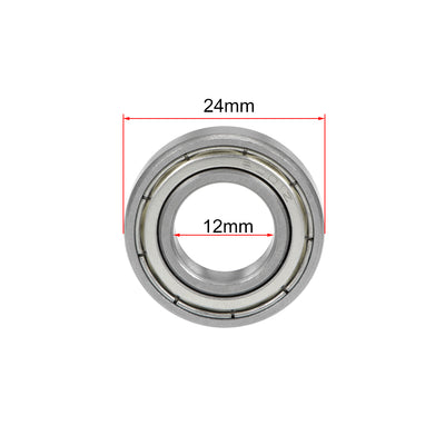 Harfington Uxcell Deep Groove Ball Bearing Double Shielded Chrome Metric Bearings P0 Z1