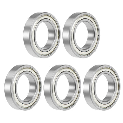 Harfington Uxcell Deep Groove Ball Bearing Metric Double Shield Chrome Steel ABEC1 Z1