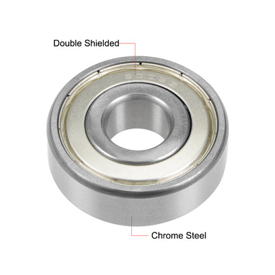 Harfington Uxcell Deep Groove Ball Bearing Metric Double Shield Chrome Steel ABEC1 Z1