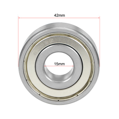 Harfington Uxcell Deep Groove Ball Bearing Metric Double Shield Chrome Steel ABEC1 Z1