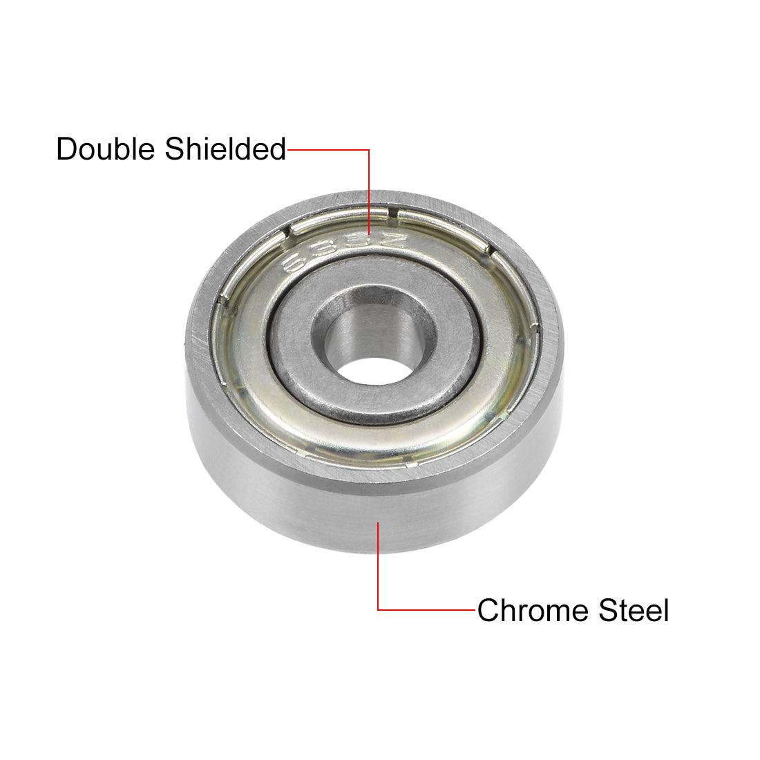 uxcell Uxcell Deep Groove Ball Bearings Metric Double Shielded Chrome Steel ABEC1 Z1 Level