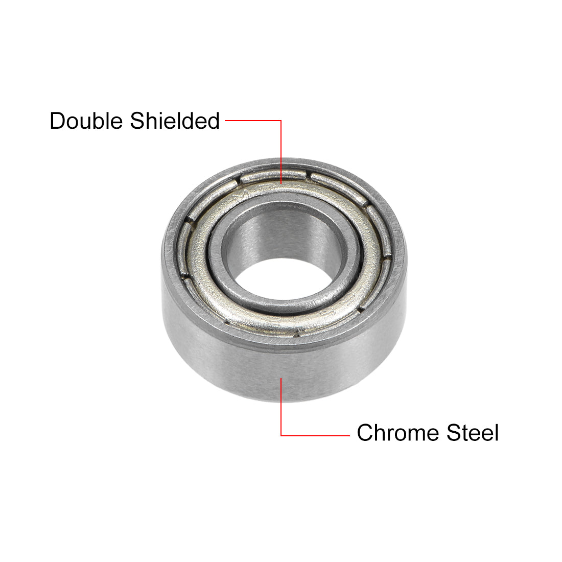 uxcell Uxcell Deep Groove Ball Bearings Metric Double Shielded Chrome Steel ABEC1 Z1 Level