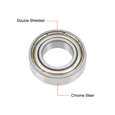 Harfington Uxcell Deep Groove Ball Bearings Thin Section Double Shielded Chrome Steel ABEC1