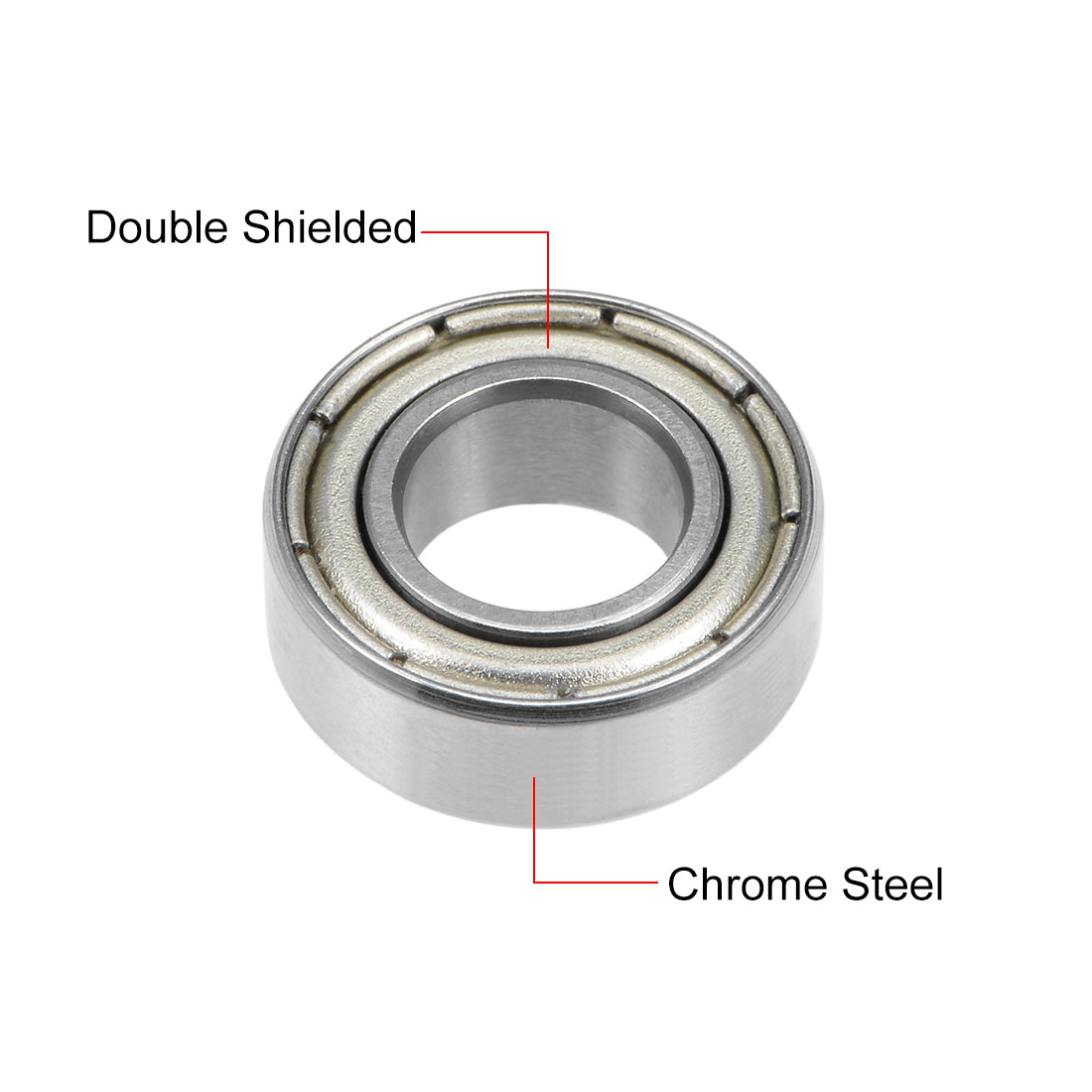 uxcell Uxcell Deep Groove Ball Bearing Metric Double Shielded Chrome Steel ABEC1 Z1