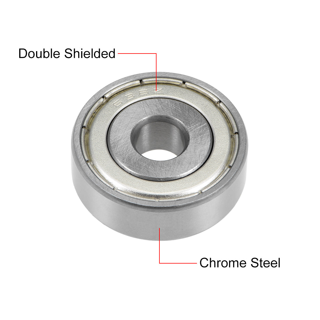 uxcell Uxcell Deep Groove Ball Bearings Metric Double Shield Chrome Steel ABEC1 Z1