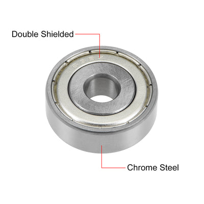 Harfington Uxcell Deep Groove Ball Bearings Metric Double Shield Chrome Steel ABEC1 Z1