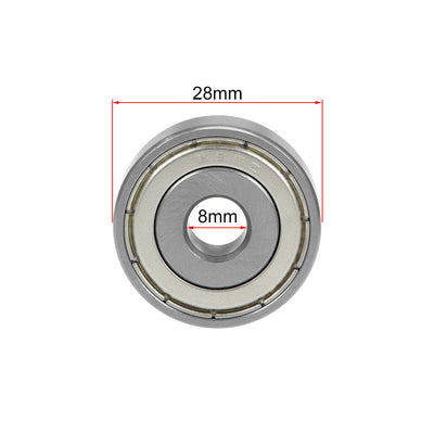 Harfington Uxcell Deep Groove Ball Bearings Metric Double Shield Chrome Steel ABEC1 Z1