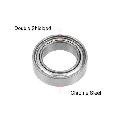 Harfington Uxcell Deep Groove Ball Bearings Metric Double Shield Chrome Steel P0 Z1