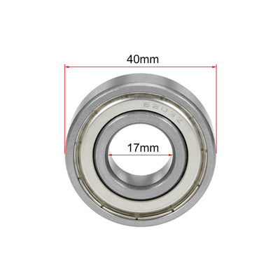 Harfington Uxcell Deep Groove Ball Bearing Double Shielded Chrome Metric Bearings P0 Z1