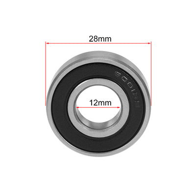 Harfington Uxcell Deep Groove Ball Bearings Metric Double Sealed Chrome Steel Z1