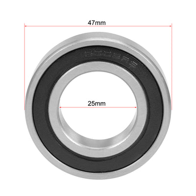 Harfington Uxcell Deep Groove Ball Bearing Double Sealed Chrome Steel P0 Z1 Metric Bearings