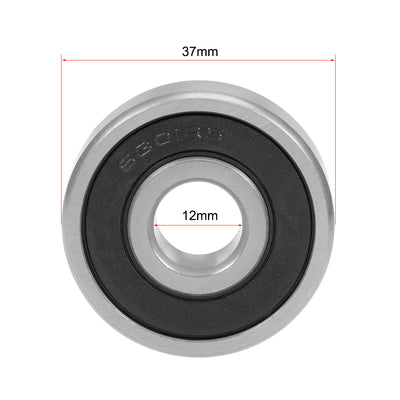 Harfington Uxcell Deep Groove Ball Bearing Double Sealed Chrome Steel P0 Z1 Metric Bearings