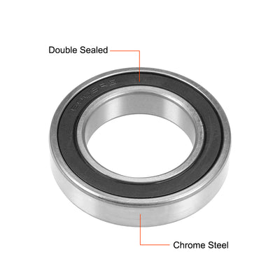 Harfington Uxcell Deep Groove Ball Bearings Metric Double Sealed Chrome Steel