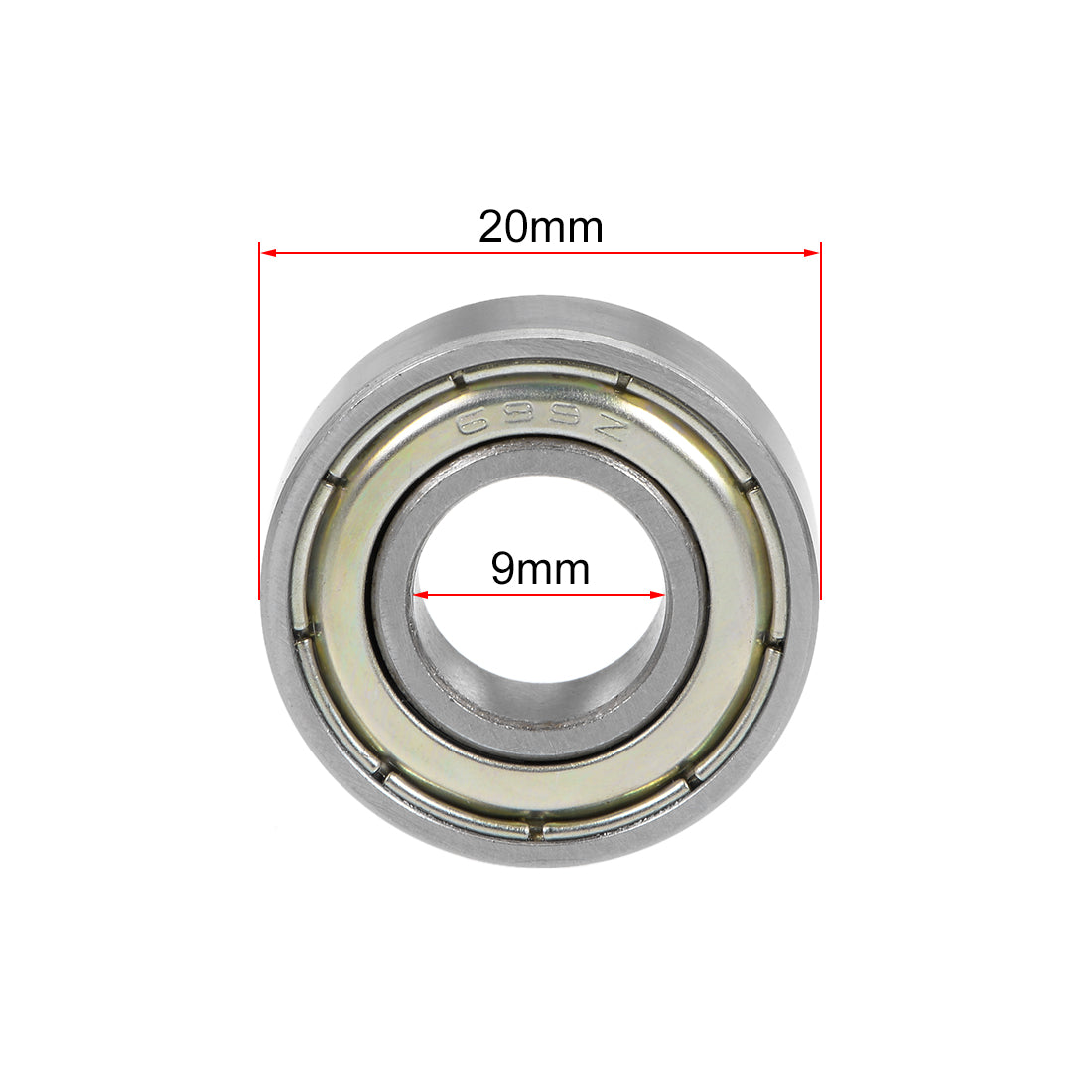 uxcell Uxcell Deep Groove Ball Bearing Metric Double Shielded Chrome Steel ABEC1 Z1 Level