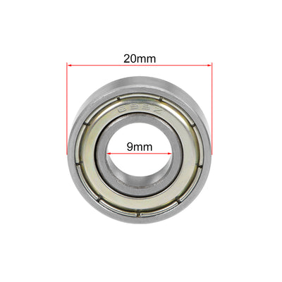 Harfington Uxcell Deep Groove Ball Bearing Metric Double Shielded Chrome Steel ABEC1 Z1 Level