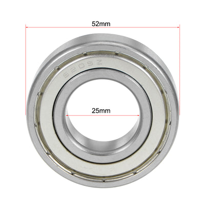 Harfington Uxcell Deep Groove Ball Bearing Double Shielded Chrome Metric Bearings P0 Z1