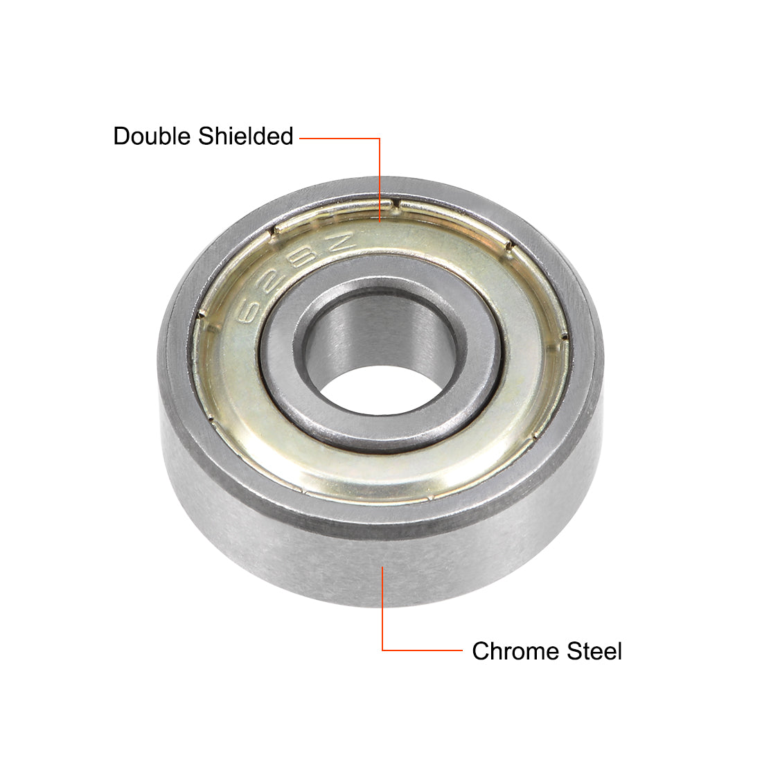 uxcell Uxcell Deep Groove Ball Bearing Metric Double Shielded Chrome Steel ABEC1 Z1 Level