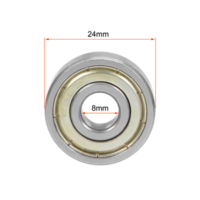 Harfington Uxcell Deep Groove Ball Bearing Metric Double Shielded Chrome Steel ABEC1 Z1 Level