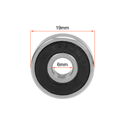 Harfington Uxcell Deep Groove Ball Bearing Double Sealed Chrome Steel P0 Z1 Metric Bearings