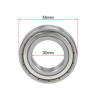 Harfington Uxcell Deep Groove Ball Bearing Double Shielded Chrome Metric Bearings P0 Z1