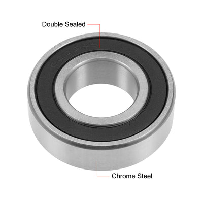 Harfington Uxcell Deep Groove Ball Bearings Double Sealed Chrome Steel