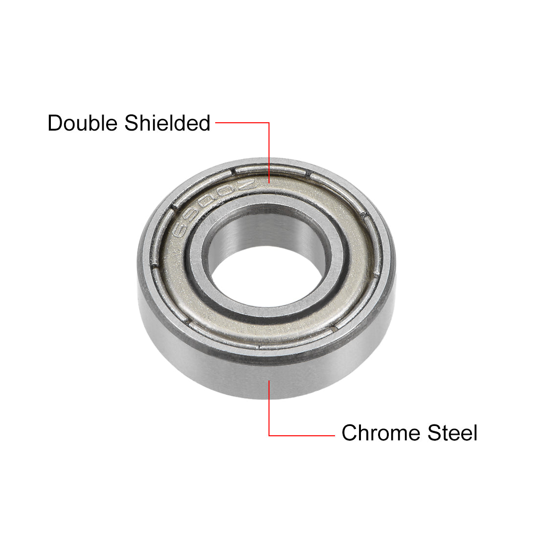 uxcell Uxcell Deep Groove Ball Bearings Metric Double Shielded Chrome Steel ABEC1 Z1 Level