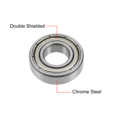 Harfington Uxcell Deep Groove Ball Bearings Metric Double Shielded Chrome Steel ABEC1 Z1 Level