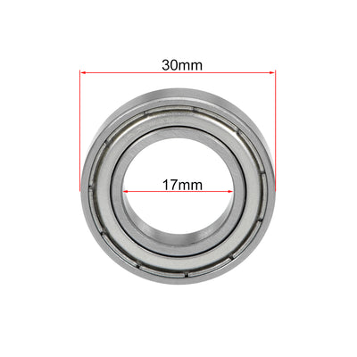 Harfington Uxcell Deep Groove Ball Bearings Metric Double Shielded Chrome Steel ABEC1 Z1 Level