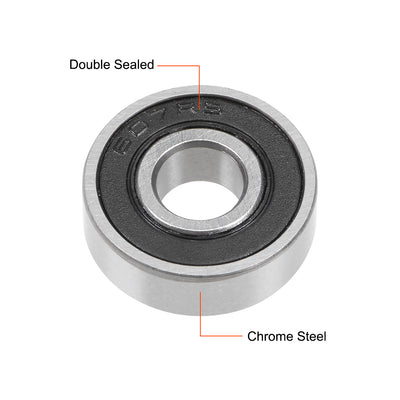 Harfington Uxcell Deep Groove Ball Bearings Metric Double Sealed Chrome Steel Rollers