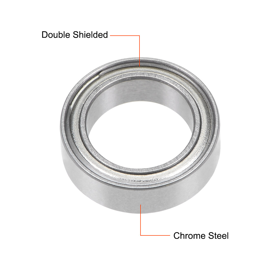 uxcell Uxcell Deep Groove Ball Bearings Metric Double Shielded Chrome Steel Roller ABEC1 Z1