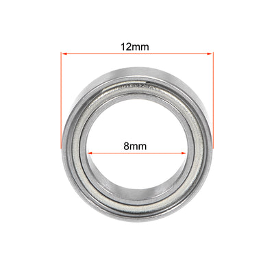 Harfington Uxcell Deep Groove Ball Bearings Metric Double Shielded Chrome Steel Roller ABEC1 Z1