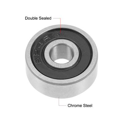 Harfington Uxcell Deep Groove Ball Bearings Metric Double Sealed Chrome Steel Rollers