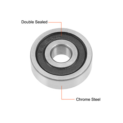 Harfington Uxcell Deep Groove Ball Bearings Metric Double Sealed Chrome Steel Rollers