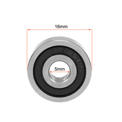 Harfington Uxcell Deep Groove Ball Bearings Metric Double Sealed Chrome Steel Rollers