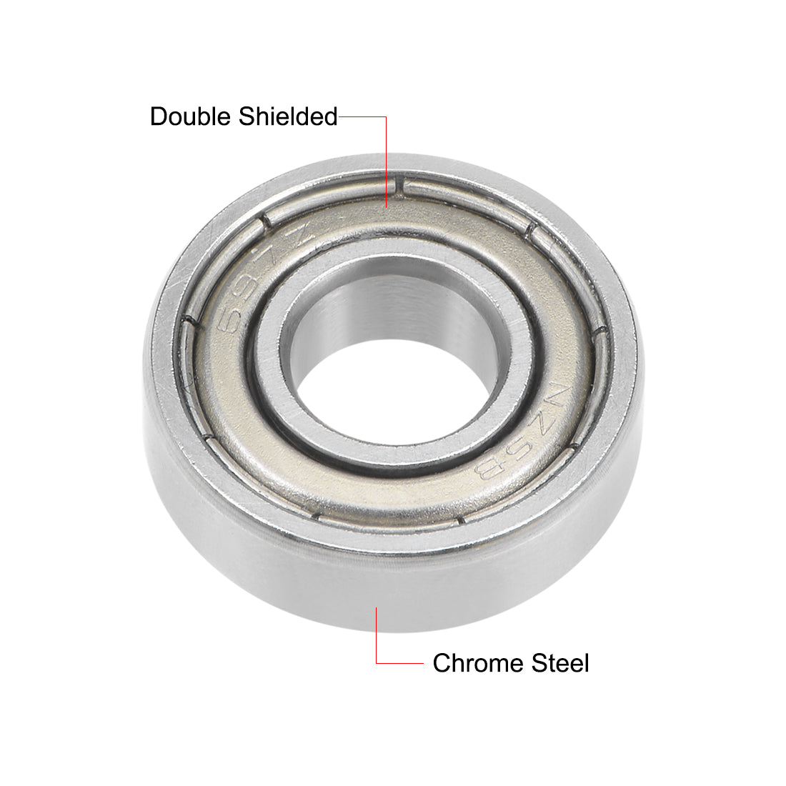 uxcell Uxcell Deep Groove Ball Bearing Metric Double Shielded Chrome Steel ABEC1 Z1