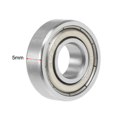 Harfington Uxcell Deep Groove Ball Bearing Metric Double Shielded Chrome Steel ABEC1 Z1