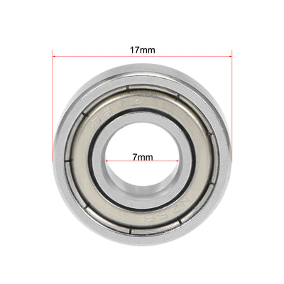 Harfington Uxcell Deep Groove Ball Bearing Metric Double Shielded Chrome Steel ABEC1 Z1