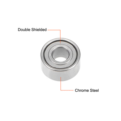 Harfington Uxcell Deep Groove Ball Bearings Metric Double Shielded Chrome Steel Roller ABEC1 Z1