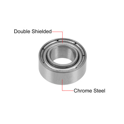 Harfington Uxcell Deep Groove Ball Bearings Metric Double Shielded Chrome Steel P0 Z1 Bearings