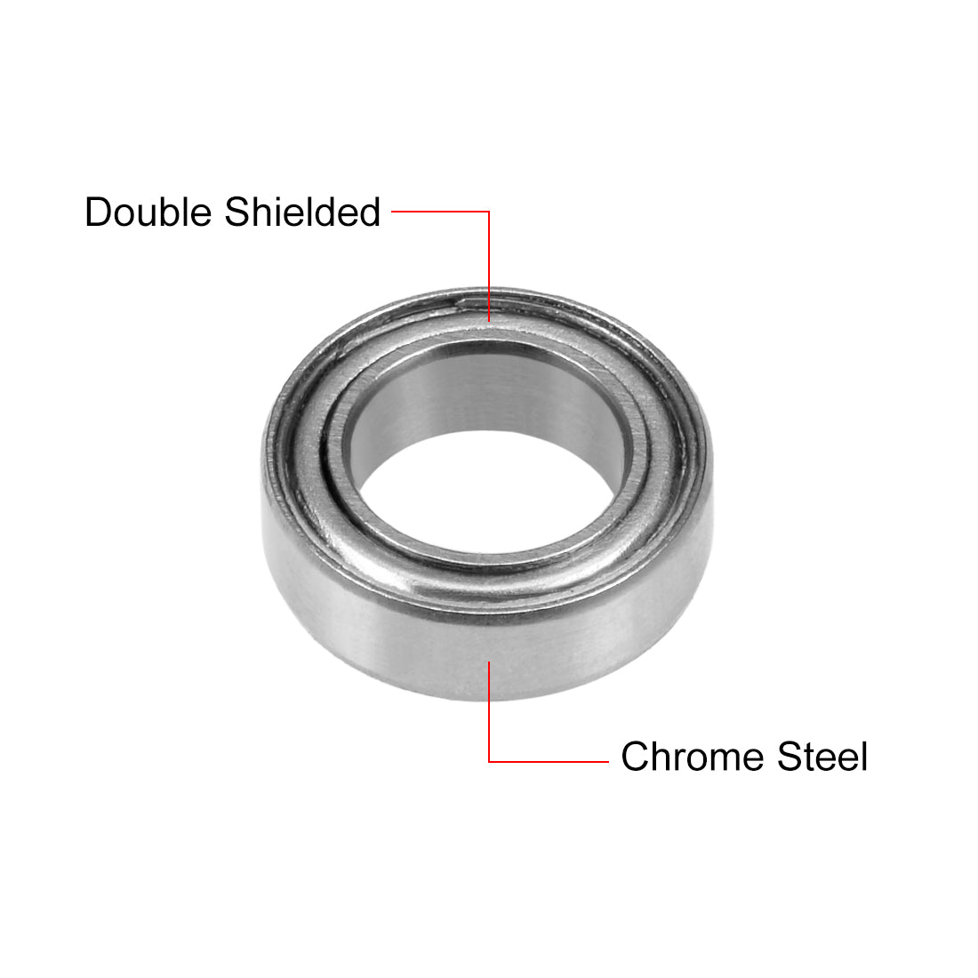 uxcell Uxcell Deep Groove Ball Bearings Metric Double Shielded Chrome Steel P0 Z1 Bearings