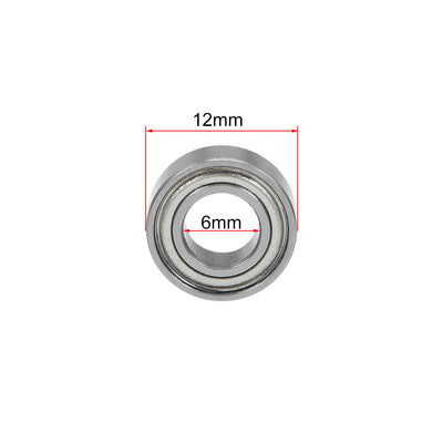 Harfington Uxcell Deep Groove Ball Bearings Metric Double Shielded Chrome Steel P0 Z1 Bearings