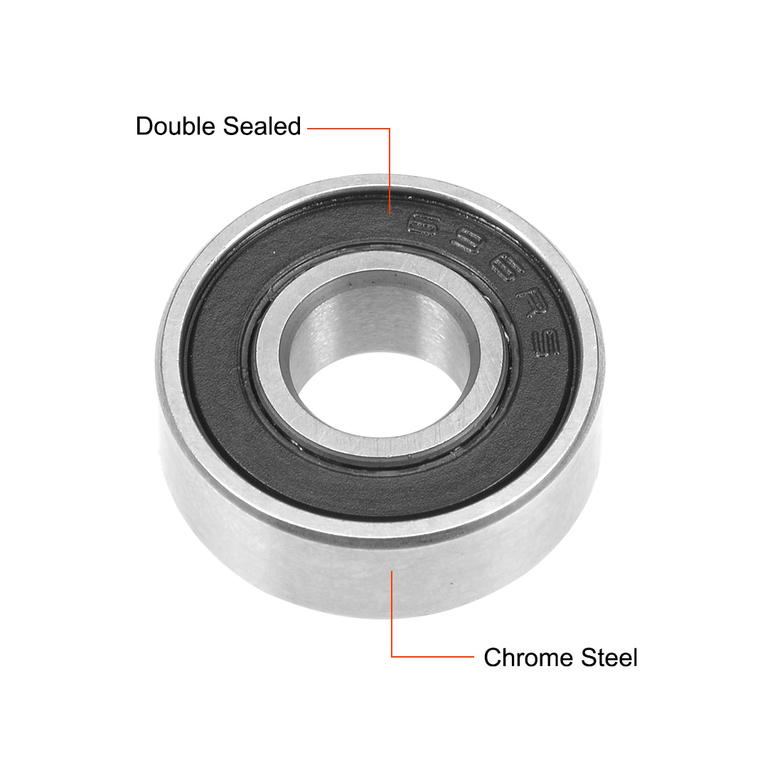 uxcell Uxcell Deep Groove Ball Bearings Metric Double Seal Chrome Steel ABEC1 Z1