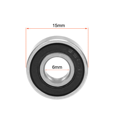 Harfington Uxcell Deep Groove Ball Bearings Metric Double Seal Chrome Steel ABEC1 Z1